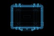 Suitcase 3D rendered xray blue transparent