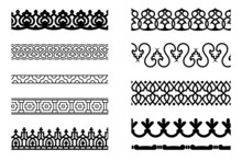 Set Of Pattern Brushes For Border Decoration