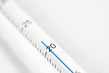 Macro Of A Thermometer On A White Background