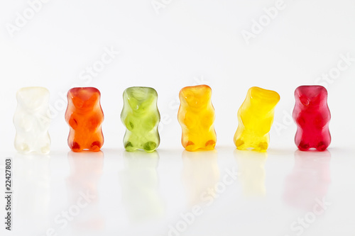 Plakat farbige Gummibaerenreihe