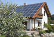 Family home with solar moduls