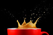 Crown splash of coffee