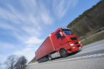 Wall Mural - truck in wide-angla view