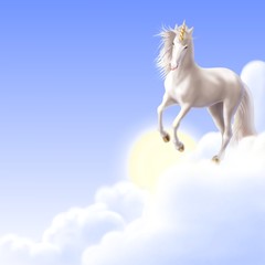 Obraz na płótnie krajobraz niebo koń mitologia
