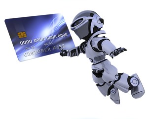 Sticker - robot and credit card