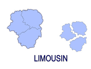  carte région limousin France départements contour