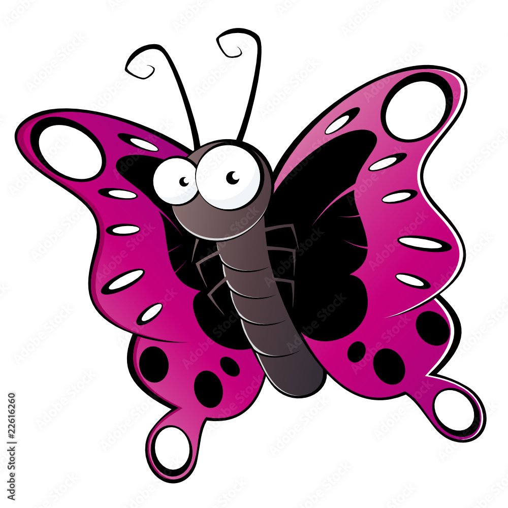 schmetterling cartoon lustig maskottchen insekt Stock Vector | Adobe Stock, image size:1000x1000