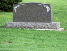 Blank Headstone In Cemetery