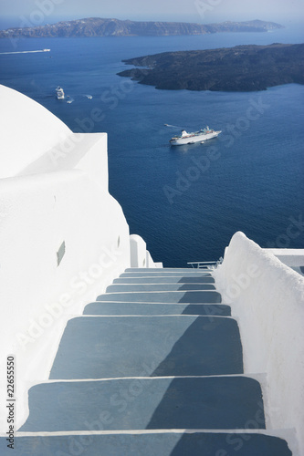 Board z aluminiowym obramowaniem Santorini grecka wyspa