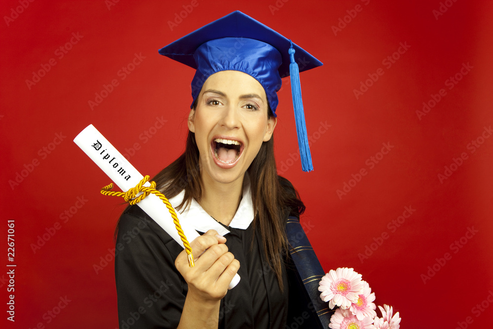 diploma absolventin Stock Photo | Adobe Stock
