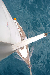 Wall Mural - Top view of sailing boat