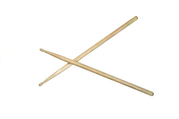 Two drumsticks isolated over white with clipping path