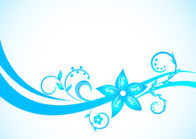 Vector Blue Floral Background