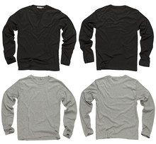 Blank Black And Gray Long Sleeve Shirts