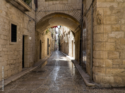 Board z aluminiowym obramowaniem Aleja w oldtown giovinazzo. 