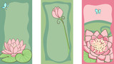 set of water lily cards