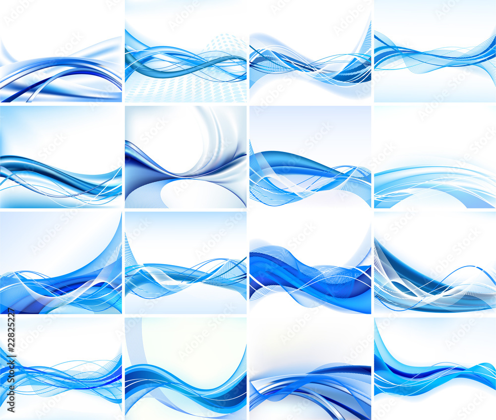 Set of abstract blue backgrounds vector Stock Vector | Adobe Stock