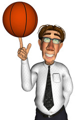 Wall Mural - 3d businessman basketball game cartoon