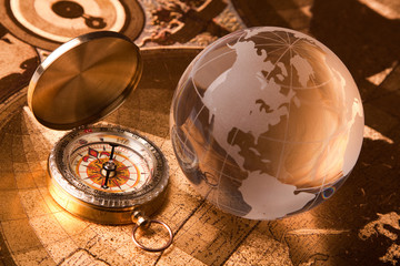 Old Compass and globe