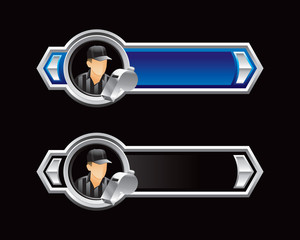 sports referee blue and black arrows