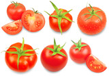 Fototapeta Kuchnia - Collection of tomatoes isolated on white