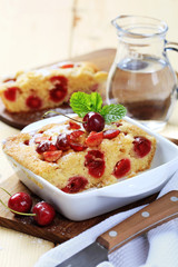 Canvas Print - Cherry sponge cake