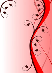 Wall Mural - An abstract red floral vector background illustration