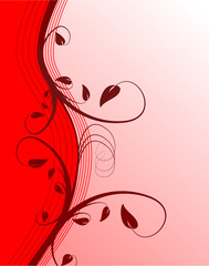 Sticker - An abstract red floral background illustration