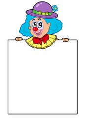 Poster - Clown holding blank board