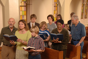 Wall Mural - Singing Hymns in Church