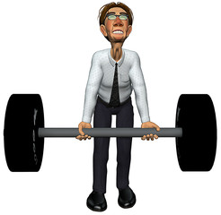 Poster - 3d businessman heavy gym