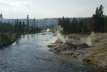 Smoke By The Water, Firehole River, Yellowstone NP