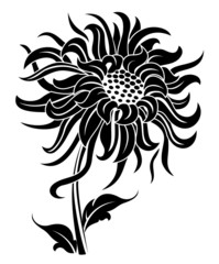 Wall Mural - Black flower