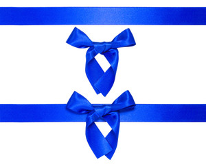 blue multiple ribbons with bow