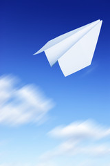 Wall Mural - paper plane flying