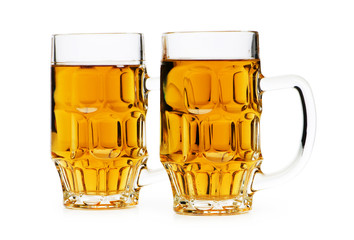 Beer glasses isolated on the white background