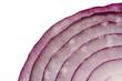 macro section of sliced red onion