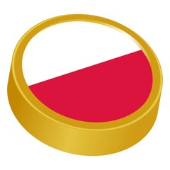 3d button in colors of Poland