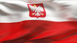 © CLIPAREA.com - Creased Polish satin flag in wind with seams and wrinkles