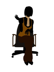 Business Woman Sitting In A Chair Silhouette