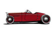Hotrod Cabriolet, rot, Illustration