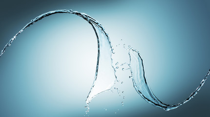 water splash on blue background