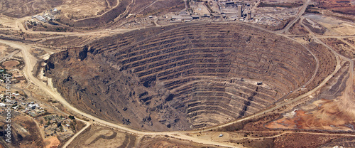 Cuadros en Lienzo Aerial view of enormous copper mine at palabora, south africa