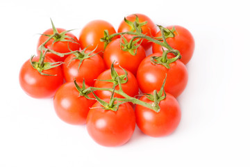 Fresh tomatoes over white