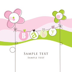 Baby girl arrival card