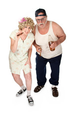 Wall Mural - Curious older couple