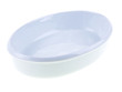 white oval au gratin dish isolated on white background