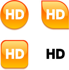 HD glossy button.