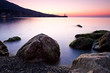 sunrise on the rocky coast of Black sea