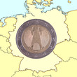 Coin on map Germany